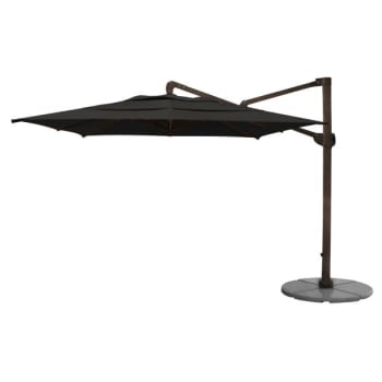 Fiberbuilt® Cantilever Black Acrylic Umbrella 10' Includes 480lb Base