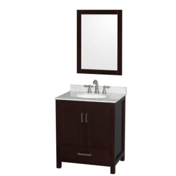 Design House Wyndham Sheffield Espresso Single Bathroom Vanity 30" With Oval Sink & Mirror
