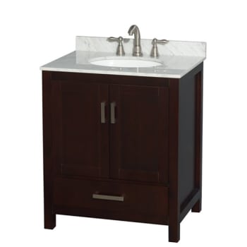Design House Wyndham Sheffield Espresso Single Bathroom Vanity 30" Without Mirror & Oval Sink