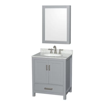 Wyndham Sheffield Gray Single Bathroom Vanity 30" With Countertop & Oval Sink