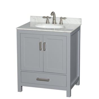 Image for Wyndham Sheffield Gray Single Bathroom Vanity 30" Without Mirror & Oval Sink from HD Supply