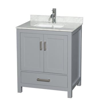 Image for Wyndham Sheffield Gray Single Bathroom Vanity 30" Without Mirror & Square Sink from HD Supply