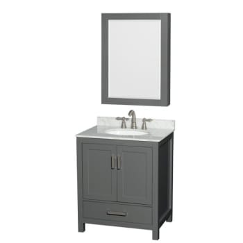 Image for Wyndham Sheffield Dark Gray Single Bathroom Vanity 30" With Medicine Cabinet from HD Supply