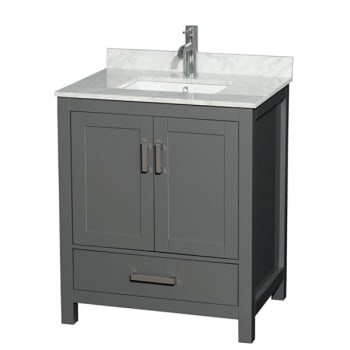 Wyndham Sheffield Dark Gray Single Bathroom Vanity 30" With Square Sink