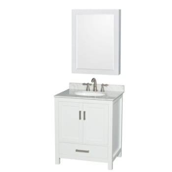 Image for Wyndham Sheffield White Single Bathroom Vanity 30" With Medicine Cabinet from HD Supply