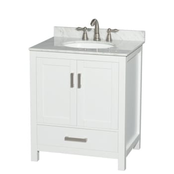 Image for Wyndham Sheffield White Single Bathroom Vanity 30" Without Mirror & Oval Sink from HD Supply