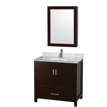 Wyndham Sheffield Espresso Single Bathroom Vanity 36" With Medicine Cabinet (Mirror Included)
