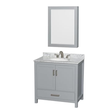 Wyndham Sheffield Gray Single Bathroom Vanity 36" With Oval Sink