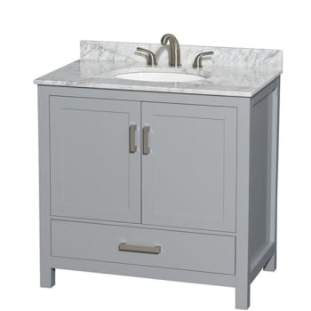 Image for Wyndham Sheffield Gray Single Bathroom Vanity 36" With Countertop & Oval Sink from HD Supply