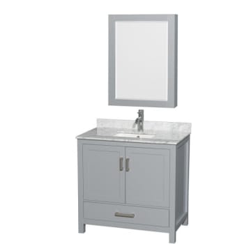 Wyndham Sheffield Gray Single Bathroom Vanity 36" With Square Sink