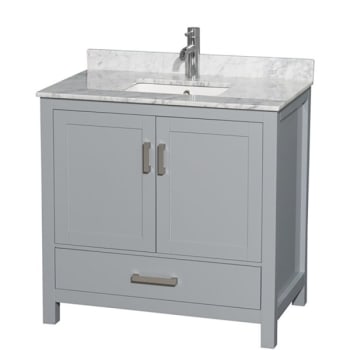 Image for Wyndham Sheffield Gray Single Bathroom Vanity 36" With Countertop & Square Sink from HD Supply