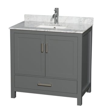 Image for Wyndham Sheffield Dark Gray Single Bathroom Vanity 36" With Square Sink from HD Supply