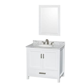 Image for Wyndham Sheffield White Single Bathroom Vanity 36" With Oval Sink And 24"mirror from HD Supply