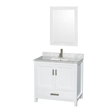 Image for Wyndham Sheffield White Single Bathroom Vanity 36" With Square Sink And Mirror from HD Supply