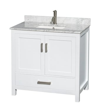 Image for Wyndham Sheffield White Single Bathroom Vanity 36" With Square Sink & No Mirror from HD Supply