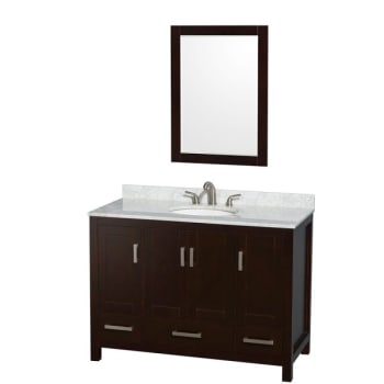 Image for Wyndham Sheffield Espresso Single Bathroom Vanity 48" With Oval Sink And Mirror from HD Supply