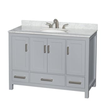 Image for Wyndham Sheffield Gray Single Bathroom Vanity 48" With Oval Sink And No Mirror from HD Supply