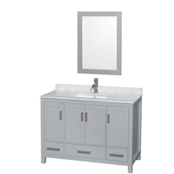 Image for Wyndham Sheffield Gray Single Bathroom Vanity 48" With Square Sink And Mirror from HD Supply