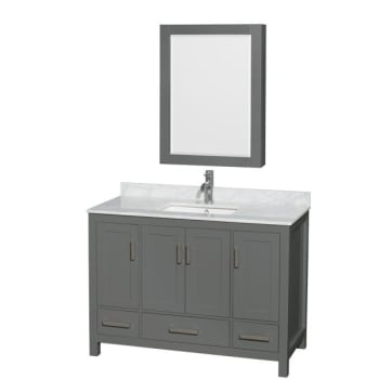 Image for Wyndham Sheffield Dark Gray Single Bathroom Vanity 48" With Medicine Cabinet from HD Supply