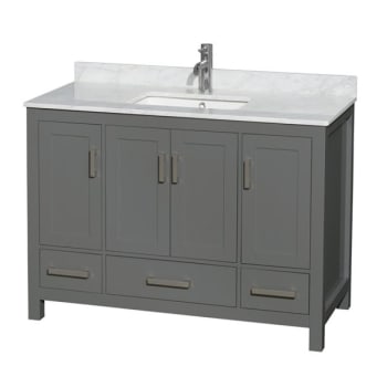 Image for Wyndham Sheffield Dark Gray Single Bathroom Vanity 48" With Countertop & Sink from HD Supply