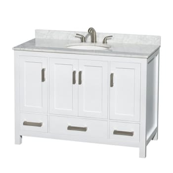 Image for Wyndham Sheffield White Single Bathroom Vanity 48"with Countertop And Oval Sink from HD Supply