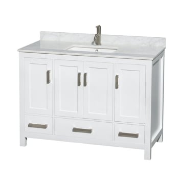 Image for Wyndham Sheffield White Single Bathroom Vanity 48" With Countertop &square Sink from HD Supply