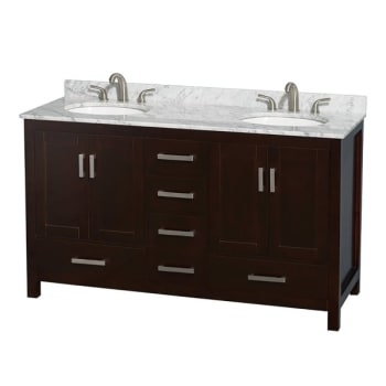 Image for Wyndham Sheffield Espresso Double Bathroom Vanity 60" With Countertop & Sink from HD Supply