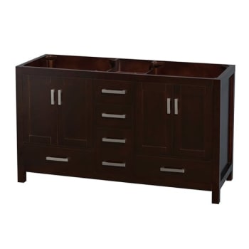 Image for Wyndham Sheffield Espresso Wood Double Bathroom Vanity 60" Without Countertop from HD Supply