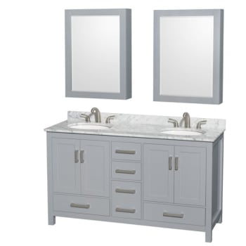 Image for Wyndham Sheffield Gray Double Bathroom Vanity 60" With Countertop & Cabinet from HD Supply