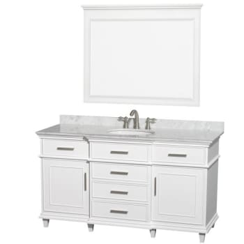 Wyndham Berkeley White Single Bathroom Vanity 60 With Oval Sink