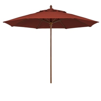 Image for Fiberbuilt® Bridgewater Terracotta Marine Umbrella With Teak Pole 8' from HD Supply
