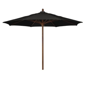 Image for Fiberbuilt® Augusta Black Marine Umbrella With Teak Pole 9' from HD Supply