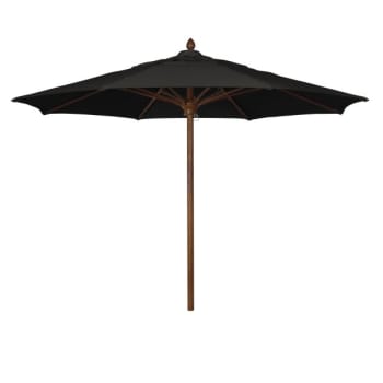 Fiberbuilt Augusta Black Sunbrella Umbrella With Teak Pole 11 Hd Supply