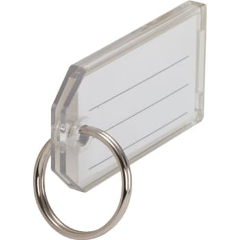 Lucky Line 1-1/8 X 2-1/4" Heavy-Duty Clear Key Tag With Split Ring Package Of 10