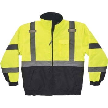 Image for Ergodyne® Type R Class 3 Quilted Bomber Jacket, Lime, Style 8377, 4XL from HD Supply