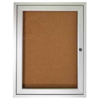 Image for Ghent® 1 Door Enclosed Natural Cork Bulletin Board With Satin Frame, 36"h X 30"w from HD Supply