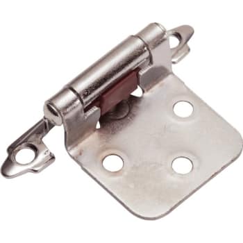 Image for 1-1/2" Self-Closing Exposed Overlay Cabinet Hinge Satin Nickel Package of 50 from HD Supply