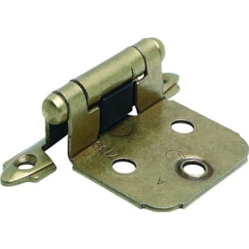 Image for 1-5/8" Self-Closing Exposed Cabinet Hinge Antique Brass Package of 2 from HD Supply