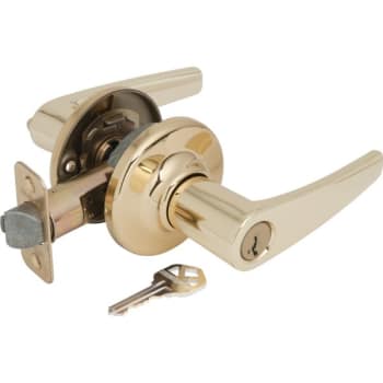 Kwikset® Delta® Door Lever with SmartKey Security, Entry, Grade 3, Metal, Brass