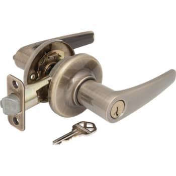 Image for Kwikset® Delta® Door Lever with SmartKey Security, Entry, Grade 3, Metal, Antique Brass from HD Supply