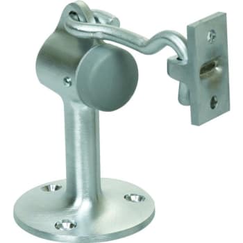 Image for 3 In Cast Brass Floor Mount Door Stop And Holder (satin Chrome) from HD Supply