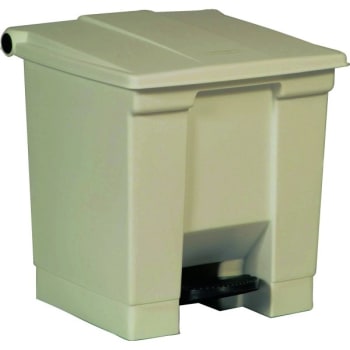 Image for Rubbermaid 8 Gal Beige Plastic Rectangular Step-On Trash Can from HD Supply
