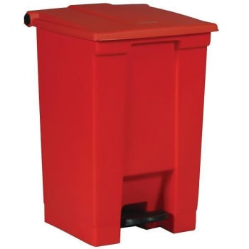 Image for Rubbermaid Commercial 12 Gal Legacy Plastic Step-On Trash Can (Red) from HD Supply