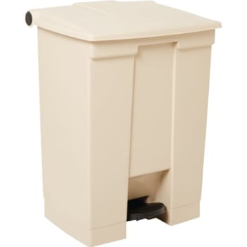 Image for Rubbermaid 18 Gal Beige Polyethylene Rectangular Step-on Trash Can from HD Supply