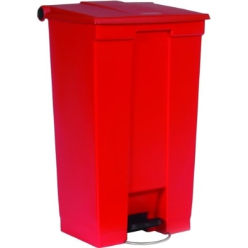 Image for Rubbermaid 23 Gal Red Plastic Rectangular Step-On Trash Can from HD Supply
