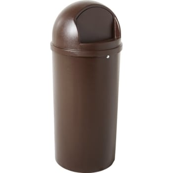 Image for Rubbermaid Marshal 15 Gal Brown Plastic Round Trash Can from HD Supply