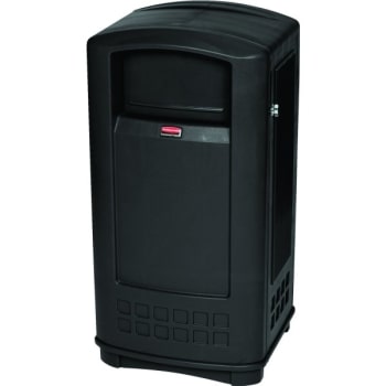 Image for Rubbermaid Plaza 35 Gal Black Plastic Square Junior Container W/ Side Door from HD Supply