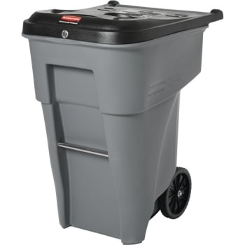 Image for Rubbermaid 65 Gal Gray Rectangular Rollout Can W/ Locking Lid from HD Supply