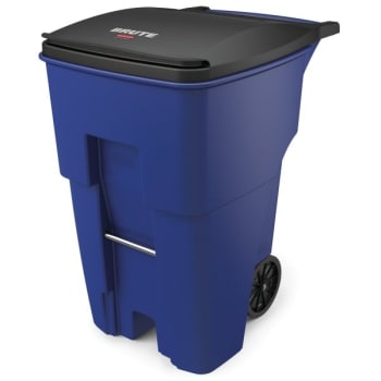 Image for Rubbermaid Brute 95 Gal Blue Rectangular Standard Rollout Container W/ Lid from HD Supply