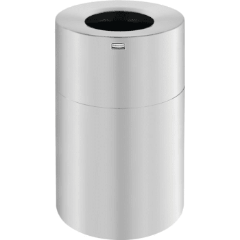 Image for Rubbermaid 55 Gal Silver Aluminum Round 2-Piece Open Top Waste Can W/rigid Liner from HD Supply